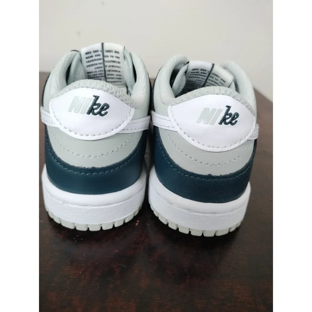 Nike Dunk Low TD Deep Jungle White Light Silver Toddler Shoes Size 9C FB9107-300